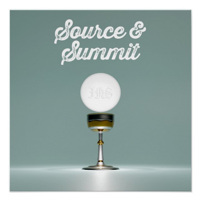 Póster Santo Eucarista: Fonte e Cimeira (Frente)