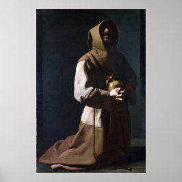 Poster Santo Francis em Meditação (Zurbaran 1635)