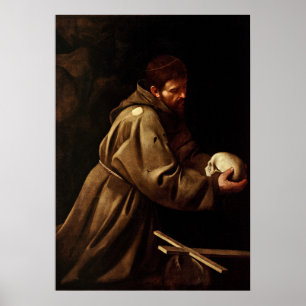 Poster Santo Francis na oração