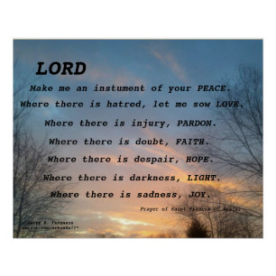 PÓSTER SANTO FRANCIS PRAYER GLOSSY POSTER