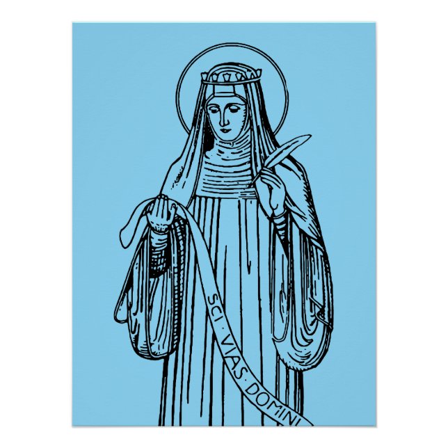 Póster Santo Hildegard do Doutor Bingen da Igreja (Frente)