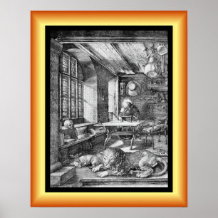 Poster Santo Jerome em seu Estudo ~ Engraçando 1521 ~