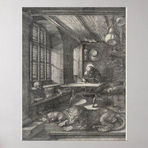 Poster Santo Jerome em seu estudo por Albrecht Durer