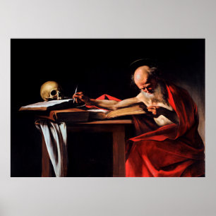 Poster Santo Jerome Escrevendo por Caravaggio (1606)