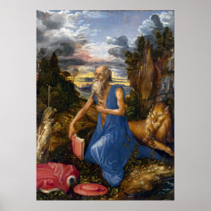 Poster Santo Jerome na Natureza, por Durer