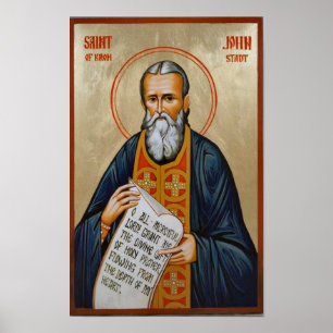 Poster Santo João de Kronstadt Ícone Ortodoxo Impresso