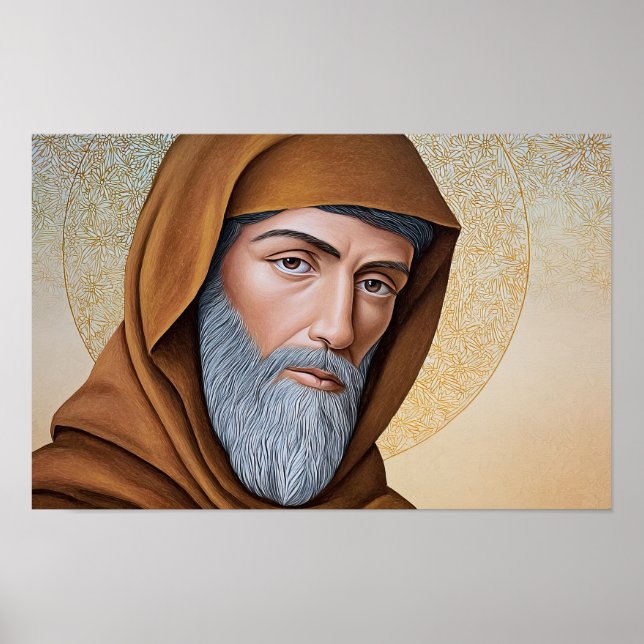 Poster Santo John de Damasco: Luz da Sabedoria Sagrada (Frente)