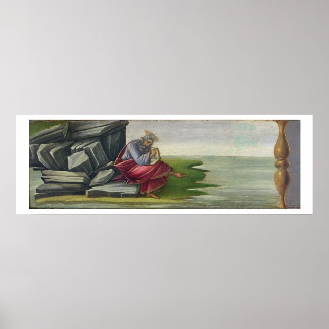 Poster Santo John, o Divino sobre Patmos, Escrevendo o Li (Frente)