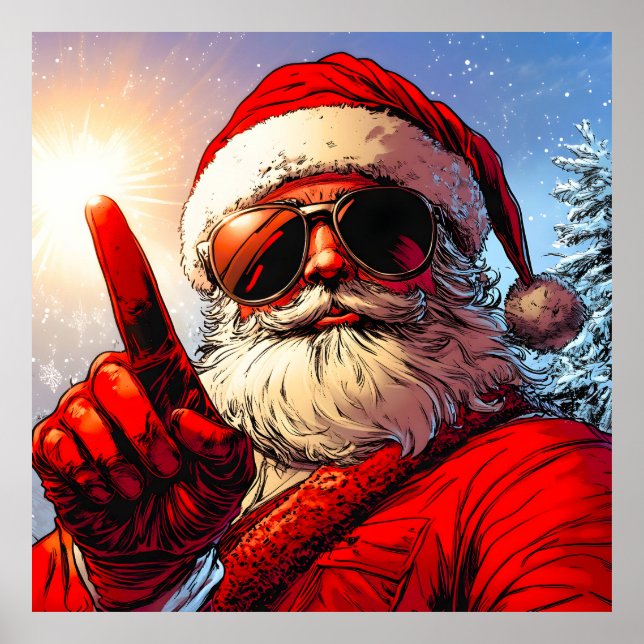 Poster Santo Jolly Papais noeis Brilho (Frente)