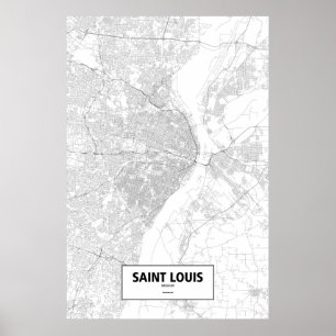 Póster Santo Louis, Missouri (preto sobre branco)