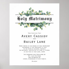 Poster Santo Matrimônio: atestado de casamento
