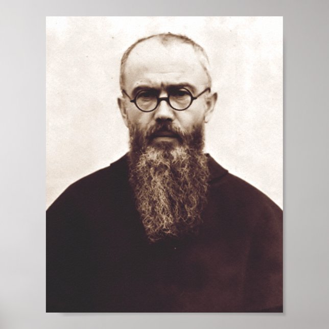 Poster Santo Maximilian Kolbe padre católico polonês (Frente)