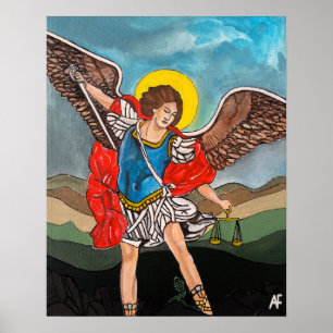 Poster Santo Michael, a pintura de Arcanjo por Alfred Fox