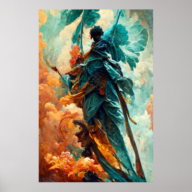 Poster Santo Michael lutando contra o Dragão (Frente)