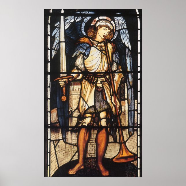 Póster Santo Michael por Sir Edward Coley Burne-Jones (Frente)