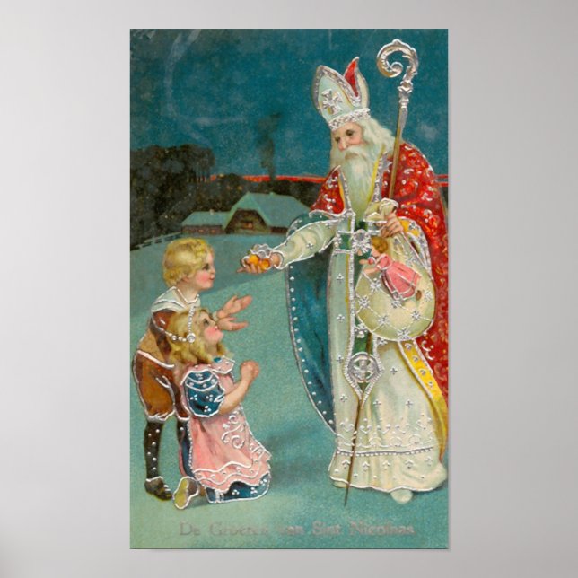 Póster Santo natal vintage Nicholas (Frente)
