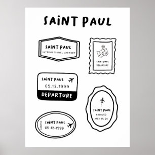 Poster Santo Paul - Coleção de Carimbo Viagem   Minimalis