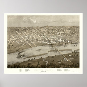 Poster Santo Paul, Mapa Panorâmico do MN - 1867