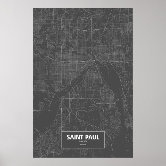 Póster Santo Paul, Minnesota (branco a preto) (Frente)