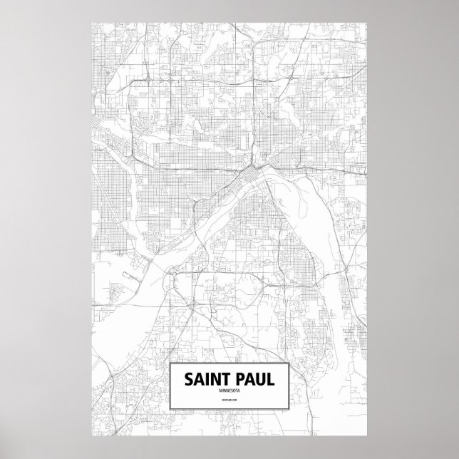 Poster Santo Paul, Minnesota (preto em branco) (Frente)