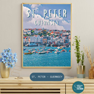 Poster Santo-Pierre-Port, la ville des jardins fleuris