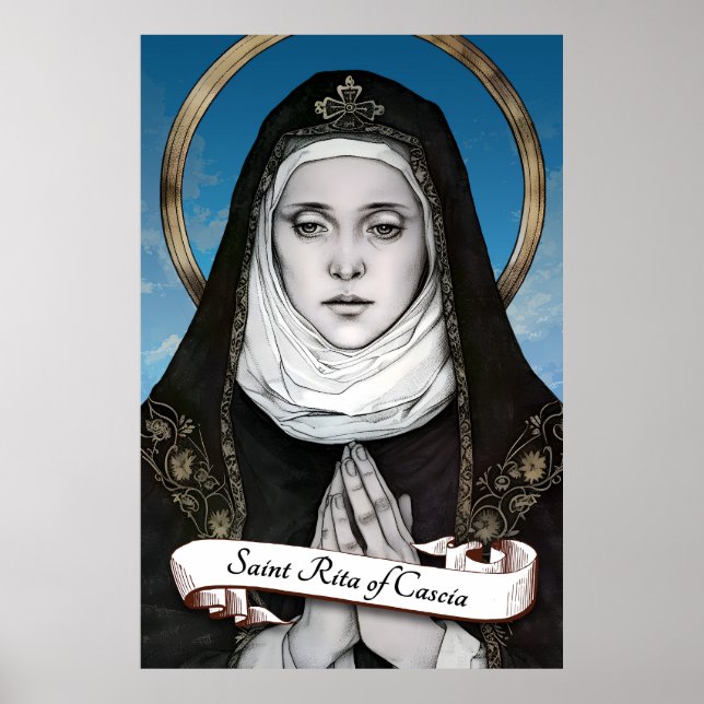 Poster Santo Rita de Cascia (Frente)