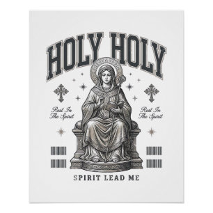 Póster Santo Santo Desenho de Camisa Religiosa de Gravura