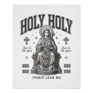 Póster Santo Santo Desenho de Camisa Religiosa de Gravura