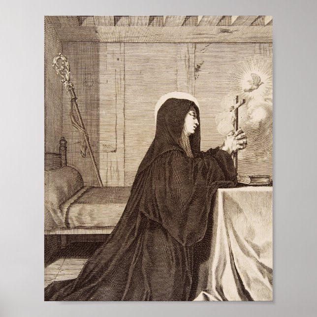 Poster Santo Scholastica Patroness da escola (Frente)
