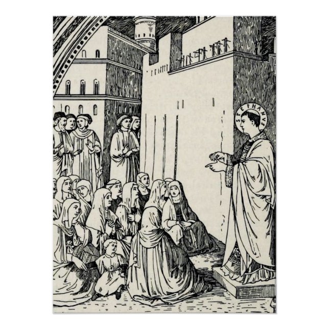 Póster Santo Stephen Preaching por Fra Angélico (Frente)