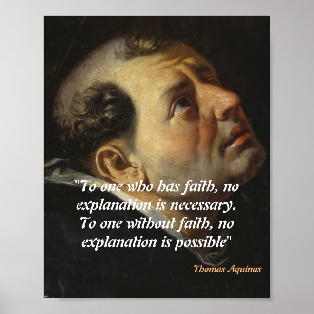 Poster Santo Thomas Aquinas Cita Fé (Frente)