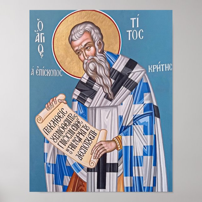 Poster Santo Tito dos Setenta Ícone Ortodoxo Impresso (Frente)