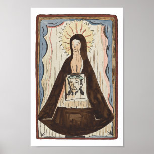 Poster Santo Veronica Jesus encara pintura de arte antiga