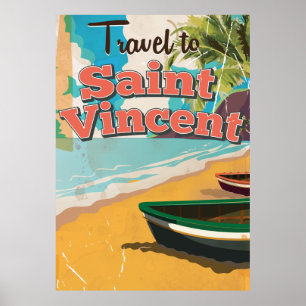 Póster Santo Vincent viagens vintage.