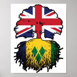 Poster Santo Vincent Vincentian British Tree Roots