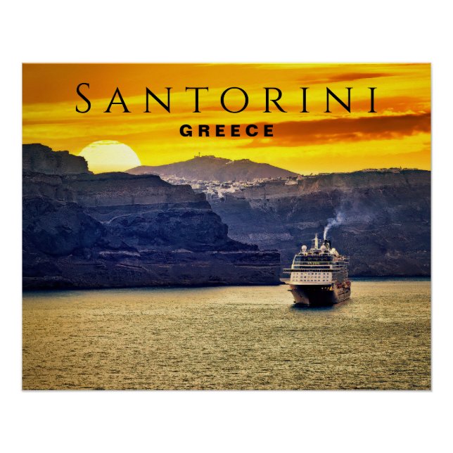 Póster Santorini, Grécia (Frente)