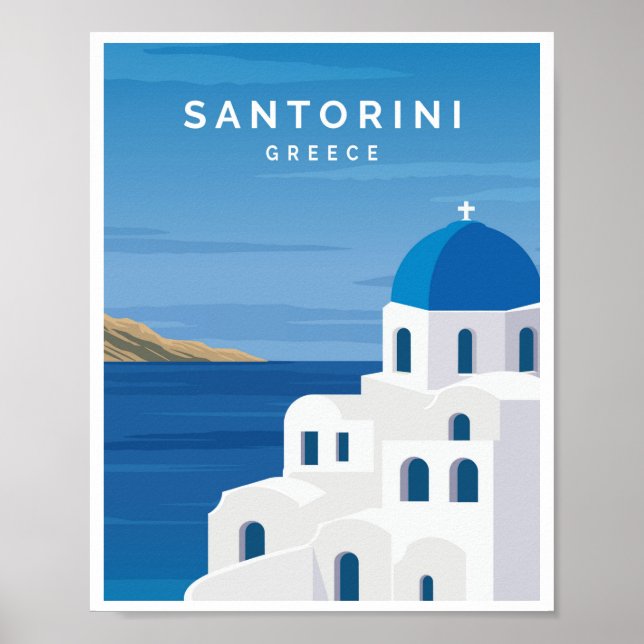 Poster Santorini Grécia (Frente)