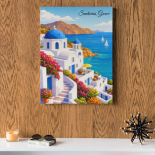 Poster Santorini Grécia Viagem Vintage Europa Turismo