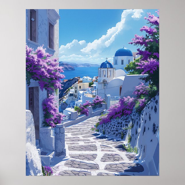 Poster Santorini na Grécia (Frente)