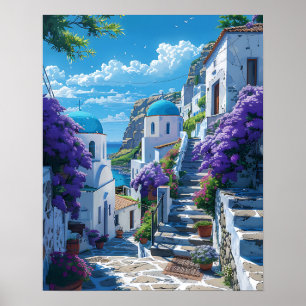 Poster Santorini na Grécia