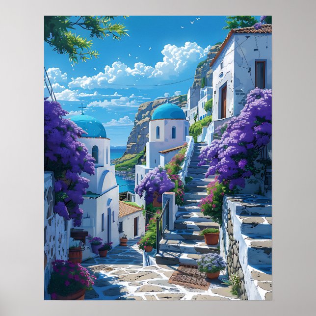 Poster Santorini na Grécia (Frente)