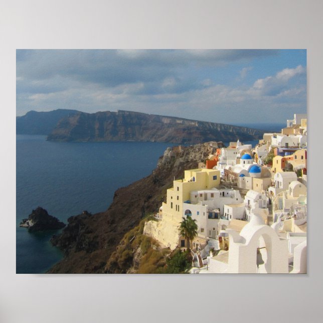 Poster Santorini no Sol da Tarde (Frente)