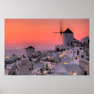 Poster Santorini, piscina