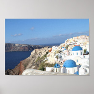Poster Santorini, piscina, vila de Oia, fotografia,