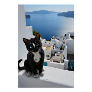 Póster Santorini Sonhando com Felini