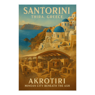 Póster Santorini — Thira, Grécia.