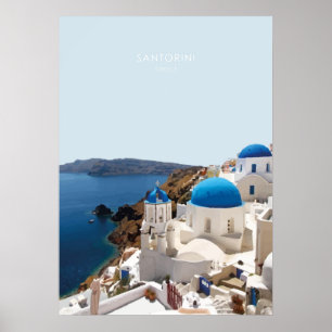 Poster Santorini, Trabalho de arte Viagem Grécia