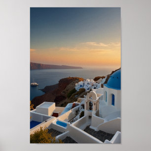 Poster Santorini - Viagens vintage