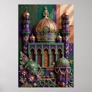 Poster Santuário da Mesquita de Cobre Esmeralda