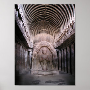 Póster Santuário de Buddha em India